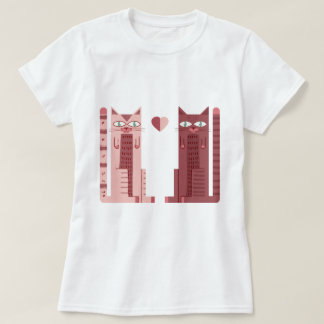 T-shirt couple de chats