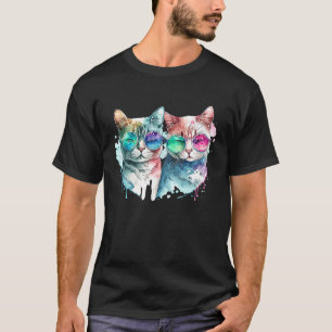 T-shirt Couple de chats Saint-Valentin