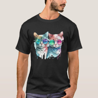 T-shirt Couple de chats Saint-Valentin