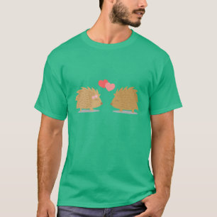 T-shirt Couple de hérissons mignons amoureux