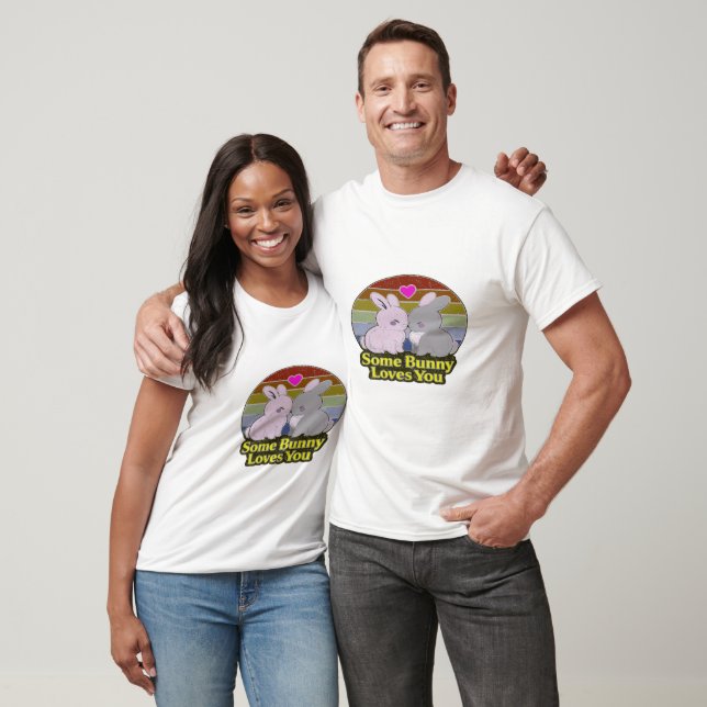 T-shirt Couple de lapins mignons (Unisexe)