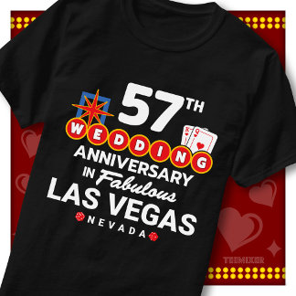 T-shirt Couple de mariage fabuleux de Las Vegas 57e annive