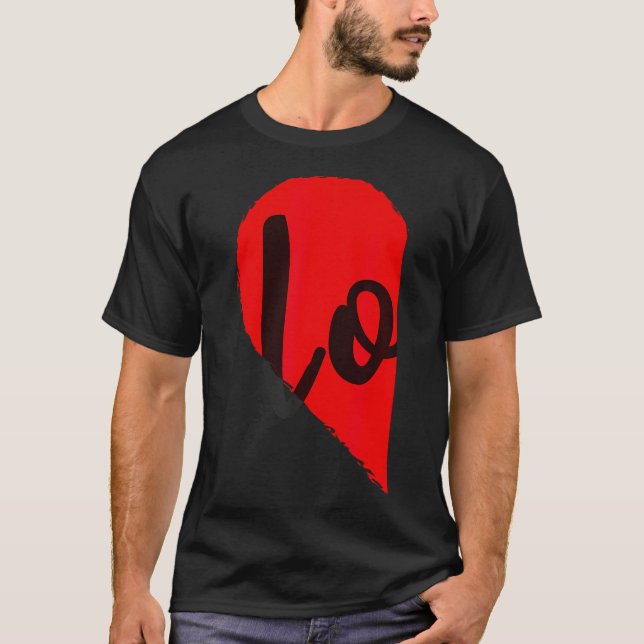 T-shirt Couple demi-coeur amour Funny Valentines Day Femme (Devant)