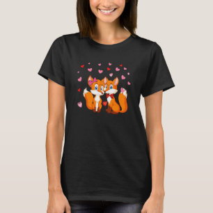 T-shirt Couple Foxes Valentine's Hearts Matching Family