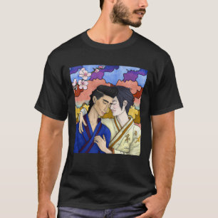 T-shirt Couple Gay Dans Le Style De L'Art Japonais Ukiyo-e