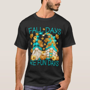 T-shirt Couple Gnome D'Automne Pour Gardener Funny Fall Q