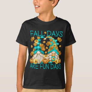 T-shirt Couple Gnome D'Automne Pour Gardener Funny Fall Q