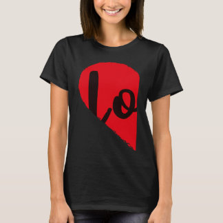 T-shirt Couple Half Heart LOVE Funny Valentines Day Women 