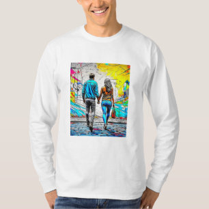 T-shirt Couple Holding Mains Urbaine Street Art