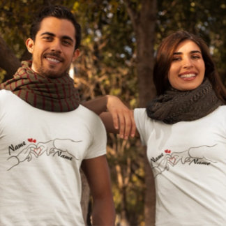 T-shirt Couple main-dans-main personnalisé - Perso