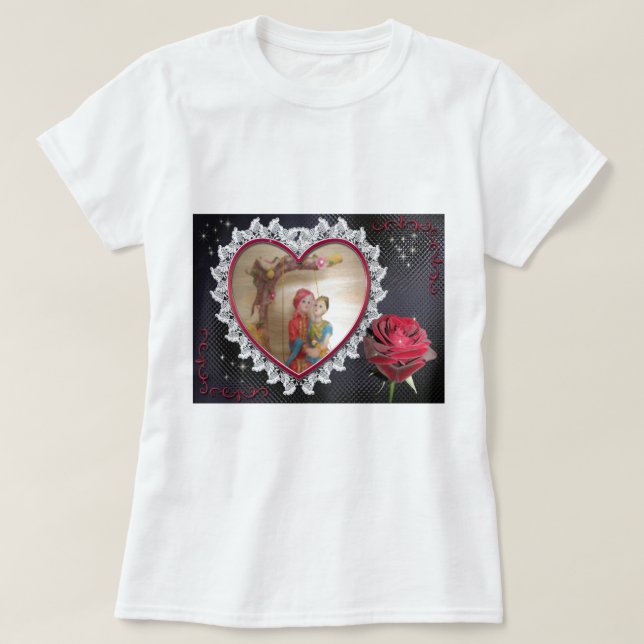 T-shirt Couple Mariage asiatique sur l'art de la bascule c (Design devant)