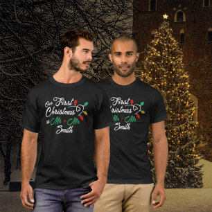 T-shirt Couple mignon Notre Premier Correspondance Noël