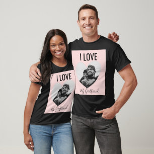 T-shirt Couple Photo Personnalisé Coeur rose pâle Sweatshi