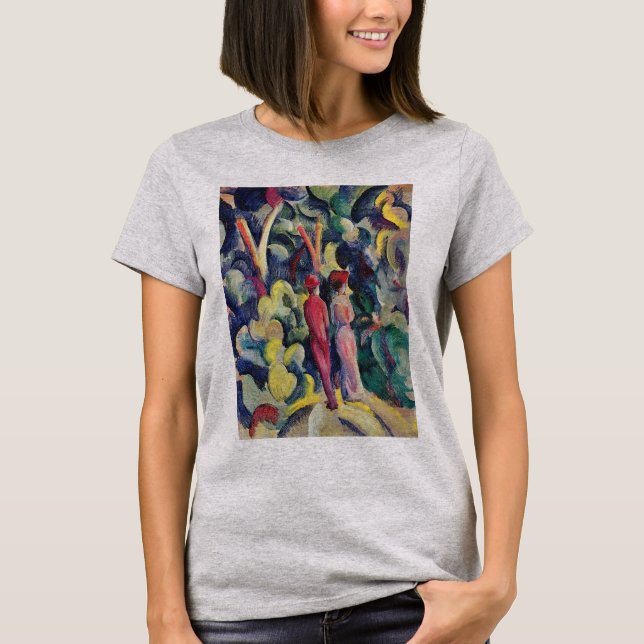 T-shirt Couple sur la piste forestière par August Macke (Devant)