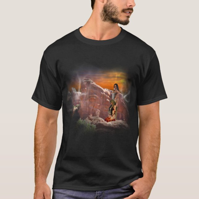 T-shirt Couple Vignette amérindienne (Devant)