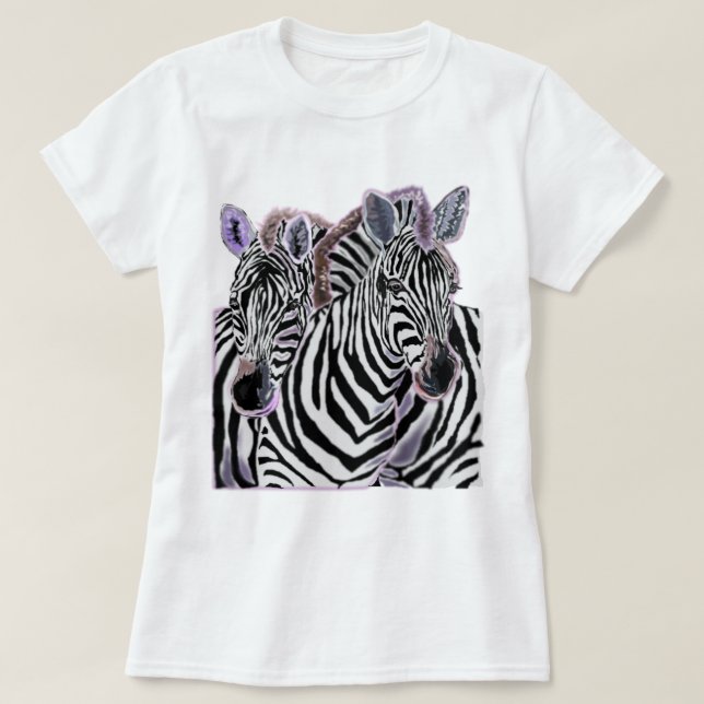 T-shirt couple Zebra (Design devant)