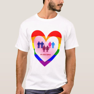 T-shirt Couples à l'intérieur de la All Love Pride Coeur