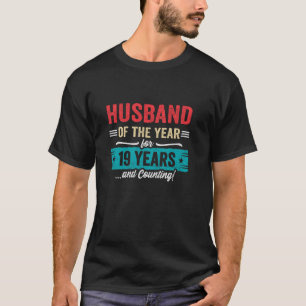 T-shirt Couples Mariés 19 Ans Mari 19ème Anniversaire de