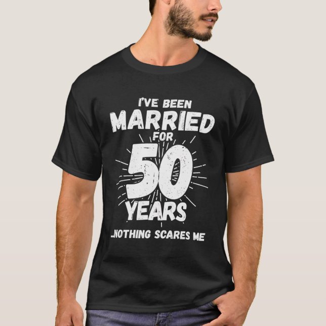 T-shirt Couples Mariés 50 Ans - Funny 50E Mariage Anni (Devant)
