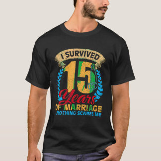 T-shirt Couples mariés pour 15 ans Funny 15e mariage et