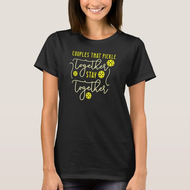 T-shirt Couples Ou Partenaires Pickleball (Devant)