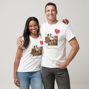 T-shirt Couples personnalisés Nom photo Texte personnalisé