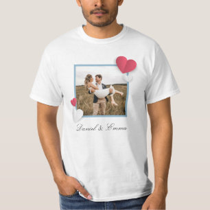 T-shirt Couples personnalisés Nom photo Texte personnalisé