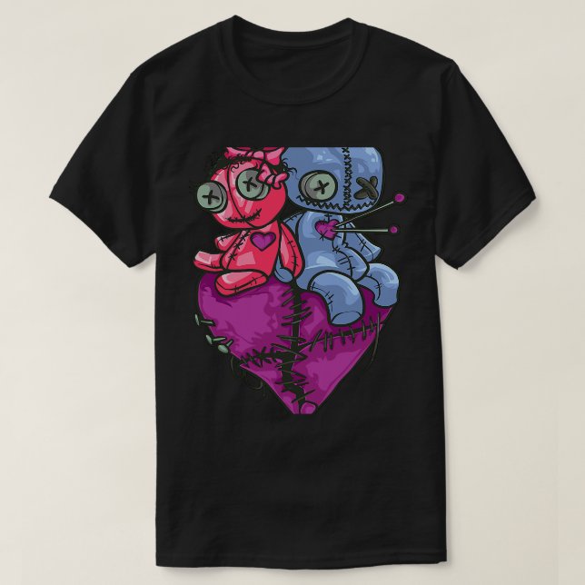 T-shirt Couples poupées Halloween Couples poupées poupées  (Design devant)