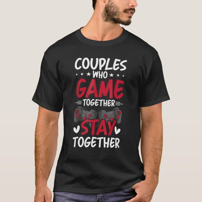 T-shirt Couples Qui Jouent Ensemble Restent Ensemble Jeu V (Devant)