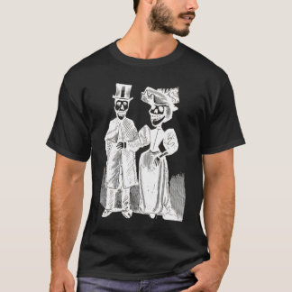 T-shirt Couples squelettiques sur T foncé