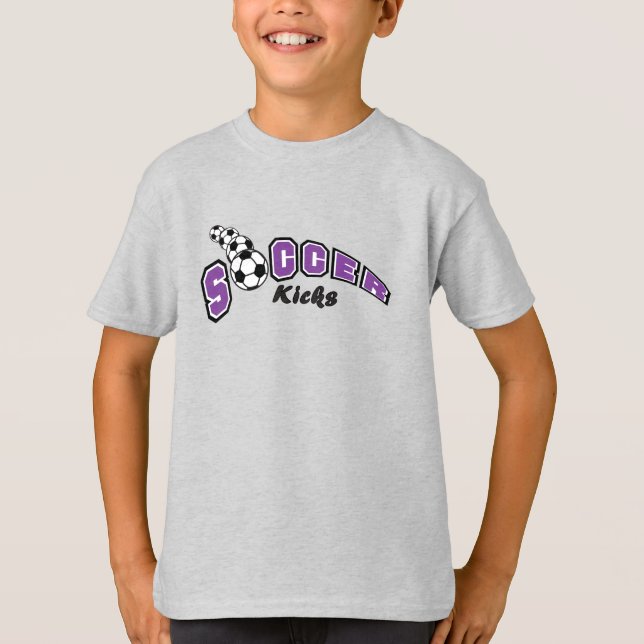 T-shirt Coups de soccer - violet (Devant)