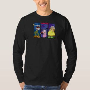 T-shirt Courage Les Panneaux De Groupe De Chiens Lâches