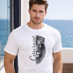 T-shirt Courage Lion Artistic Minimal Tee -