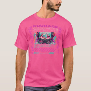 T-shirt Courage rose Cyberpunk Anime Girl
