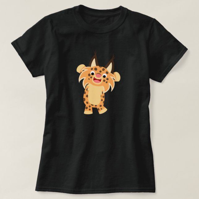 T-shirt courageux mignon de femmes de chat sauvage (Design devant)