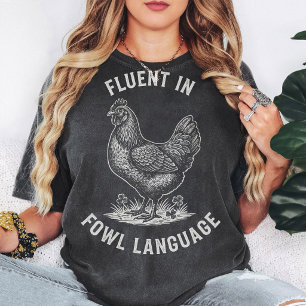 T-shirt Couramment en langage de basse-cour Poulet Croquis