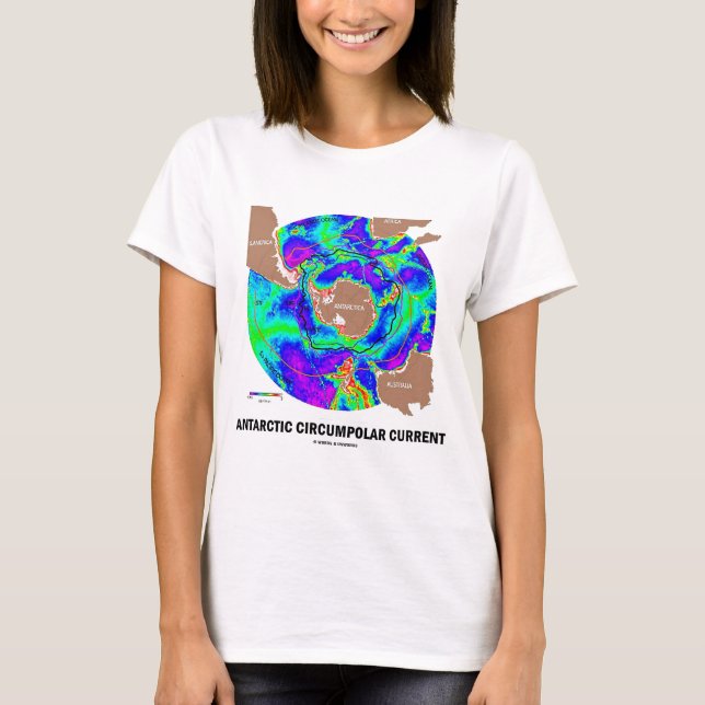 T-shirt Courant circompolaire antarctique (carte actuelle (Devant)