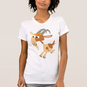 T-shirt courant de femmes de chèvre de bande