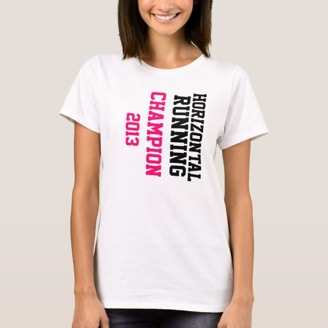 T-shirt courant horizontal de dames du champion (Devant)