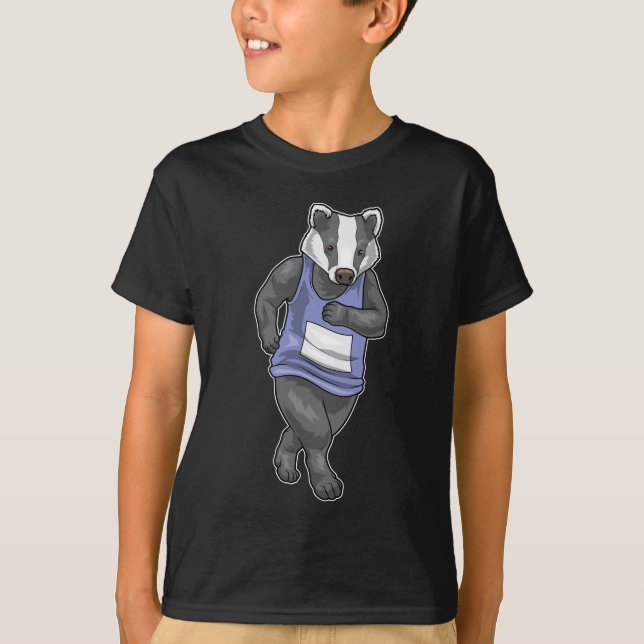 T-shirt Coureur de Badger faisant du sport (Devant)