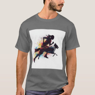 T-shirt Coureur de Canicross Silhouette de Chien Fusion Dy