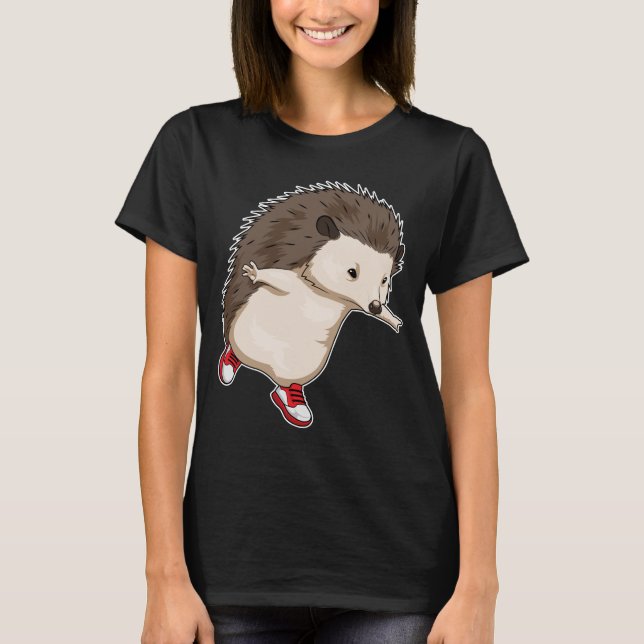 T-shirt Coureur de hérisson faisant du sport (Devant)