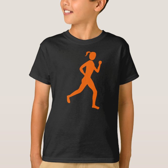 T-shirt Coureur (Femme) - Orange (Devant)