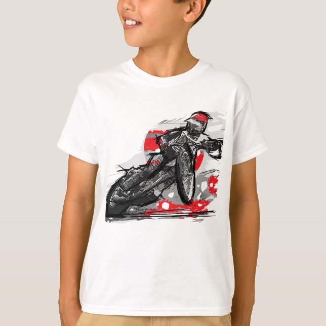 T-shirt Coureur plat de moto de voie de speed-way (Devant)