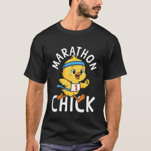 T-shirt Coureuse à pied Runner Semi-Marathon Fille aux pou