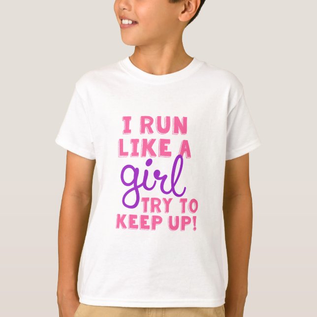 T-shirt Courez comme une fille (Devant)