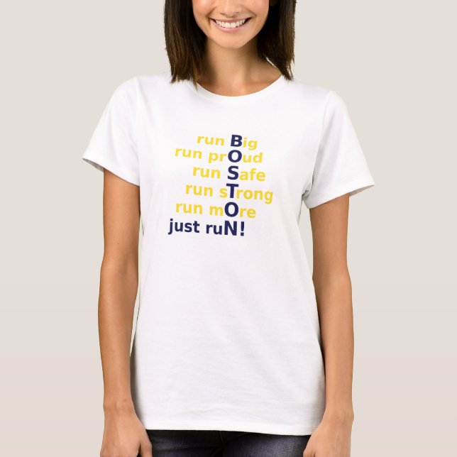 T-shirt courez grand, fier, sûr, fort, et plus (Devant)