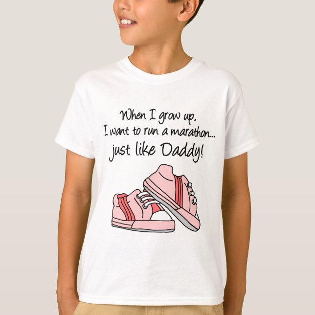 T-shirt Courez le marathon juste comme le papa (Devant)