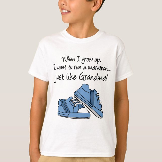 T-shirt Courez le marathon juste comme ma grand-maman (Devant)