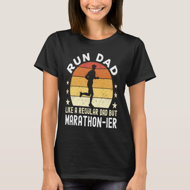 T-shirt Courez papa Comme un papa ordinaire mais marathon  (Devant)